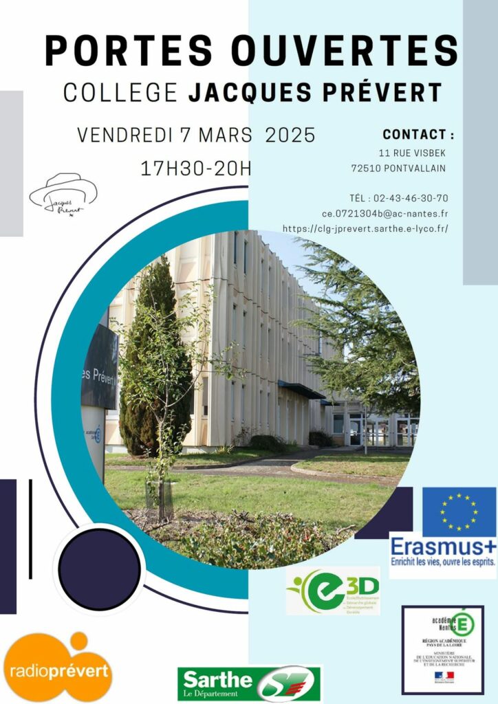 Affiche Portes ouvertes du collège de Pontvallain